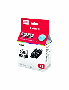 Genuine Canon PGI-250XL HIGH Yield Twin Ink Tank Value Pack, Black, 2 Pack (6432B010)