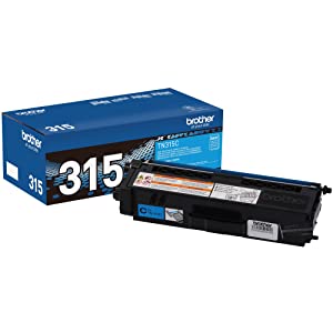 Brother Genuine High Yield Toner Cartridge, TN315C, Replacement Cyan Toner, Page Yield Up To 3,500 Pages, TN315 Cyan Single Toner