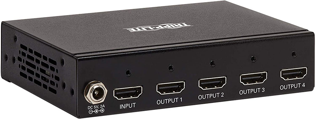 Tripp Lite HDMI Splitter, 1 in 4 Out Splitter, 4 Port HDMI Splitter, 4K @ 60 Hz, 4:4:4, Multi-Resolution Support, HDR, HDCP 2.2, TAA (B118-004-HDR), 15 Feet