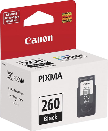 Genuine Canon PG-260 Black printer Ink Cartridge Black One Size