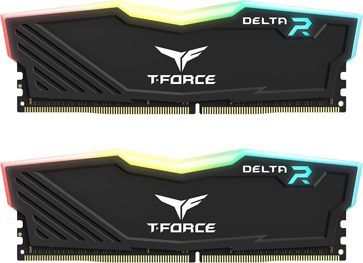TEAMGROUP T-Force Delta RGB DDR4 32GB (2x16GB) 3200MHz (PC4-25600) CL16 Desktop Memory Module Ram TF3D432G3200HC16FDC01 - Black 32GB(2x16GB) DDR4 3200MHz 16-20-20-40 Black