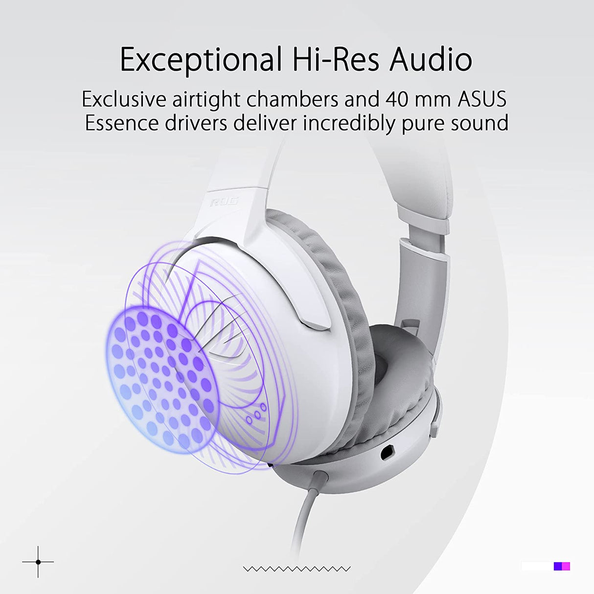 ASUS ROG Strix Go Core Moonlight White Gaming Headset | Hi-Res Audio, 3.5mm Jack, Volume and Mic Control, Lightweight Build, Compatible with PC, PS5, Xbox One, Nintendo Switch and Mobile Devices Strix Go Core Moonlight (Wired)