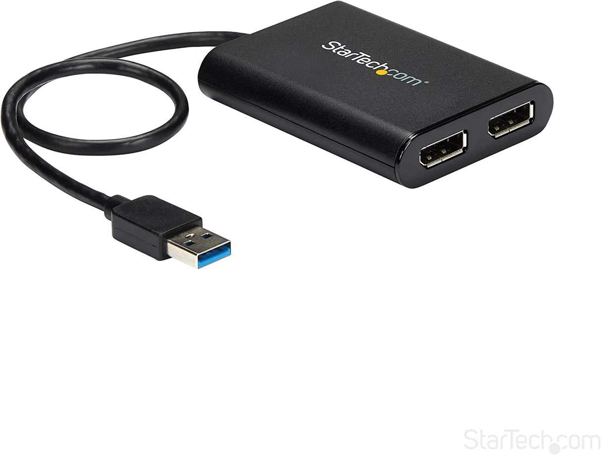 StarTech.com USB 3.0 to Dual DisplayPort Adapter 4K 60Hz, DisplayLink Certified, Video Converter with External Graphics Card - Mac &amp; PC (USB32DP24K60) Dual 4K 60Hz