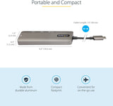 StarTech.com USB C Multiport Adapter - USB-C to HDMI 2.0b 4K 60Hz (HDR10), 100W Power Delivery Pass-Through, 4-Port USB 3.0 Hub - USB Type-C Mini Dock - 12" (30cm) Long Attached Cable (DKT30CHPD3)