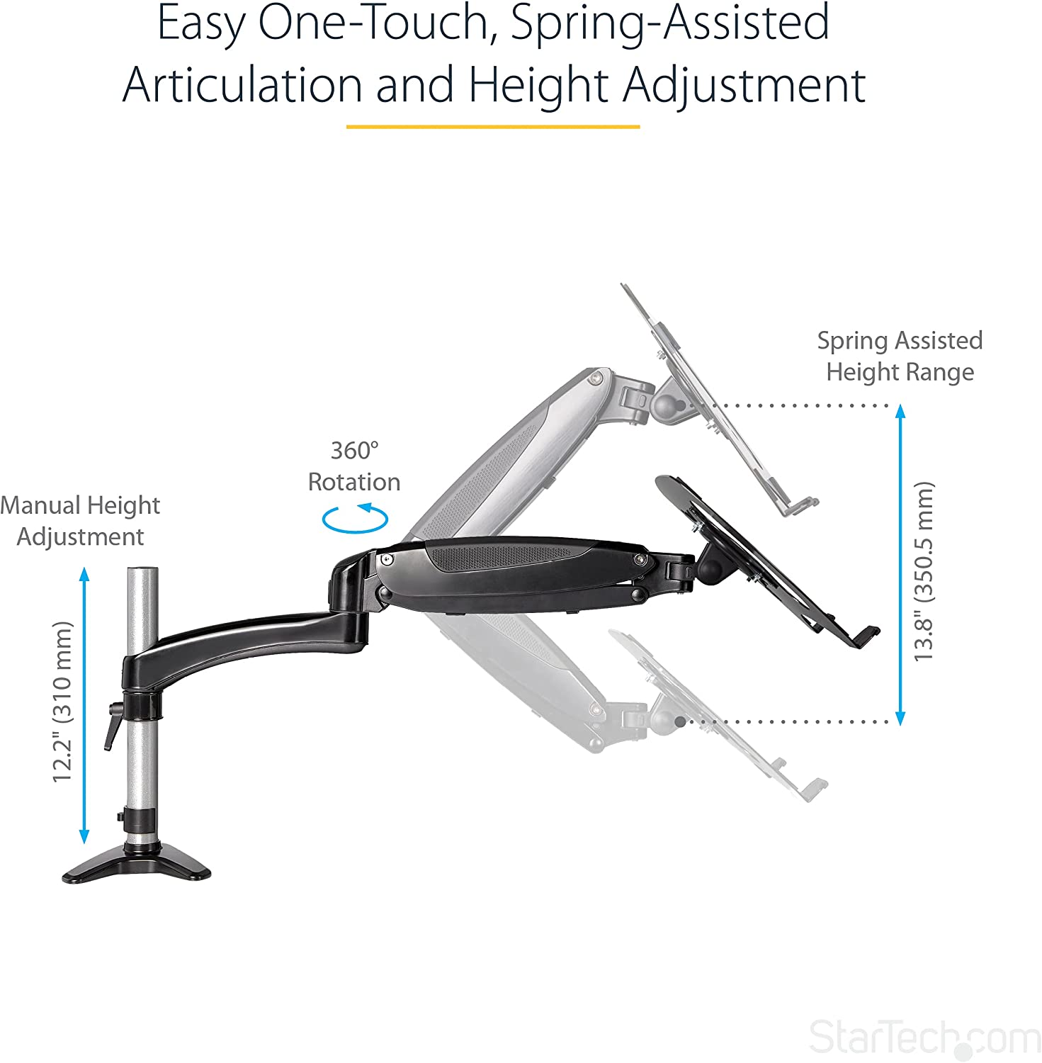 StarTech.com Desk Mount Laptop Arm - Full Motion Articulating Arm for ...