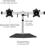 SIIG Premium Aluminum Dual Monitor Stand - 2 Monitors 13" to 27" Up To 17.6 lbs VESA 75 and 100 (CE-MT2011-S1) Dual Mount Free Stand