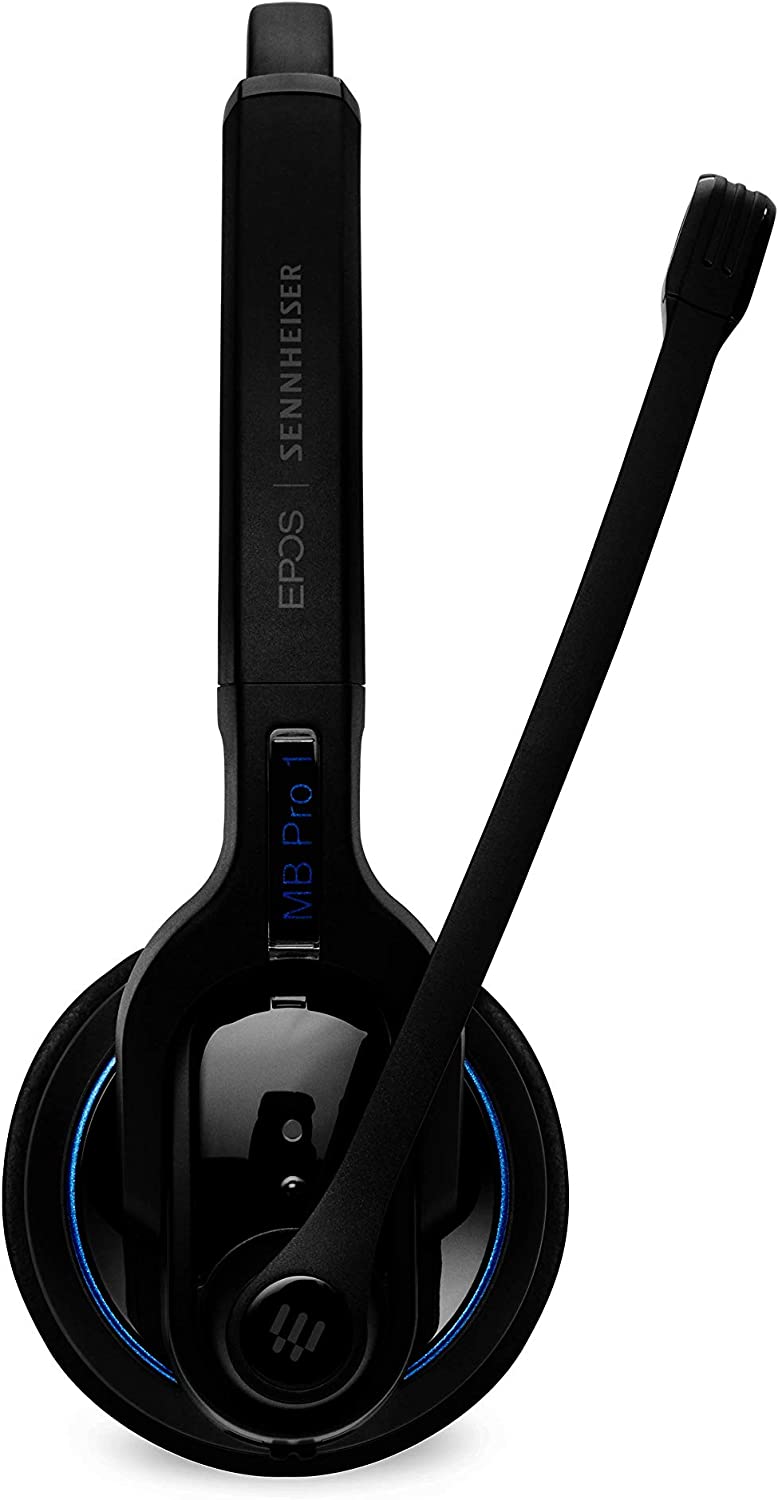 Sennheiser MB Pro 1 UC ML (506043) - Single-Sided, Dual-Connectivity, Wireless Bluetooth Headset | For Desk/Mobile Phone &amp; Softphone/PC Connection| w/ HD Sound &amp; Skype for Business Certified (Black)