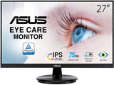 ASUS 27” 1080P Monitor (VA27DCP) - Full HD, IPS, 75Hz, USB-C 65W Power Delivery, Speakers, Adaptive-Sync/FreeSync, Eye Care, Low Blue Light, Flicker Free, VESA Mountable, Frameless, HDMI 27" IPS FHD USB-C Power Delivery