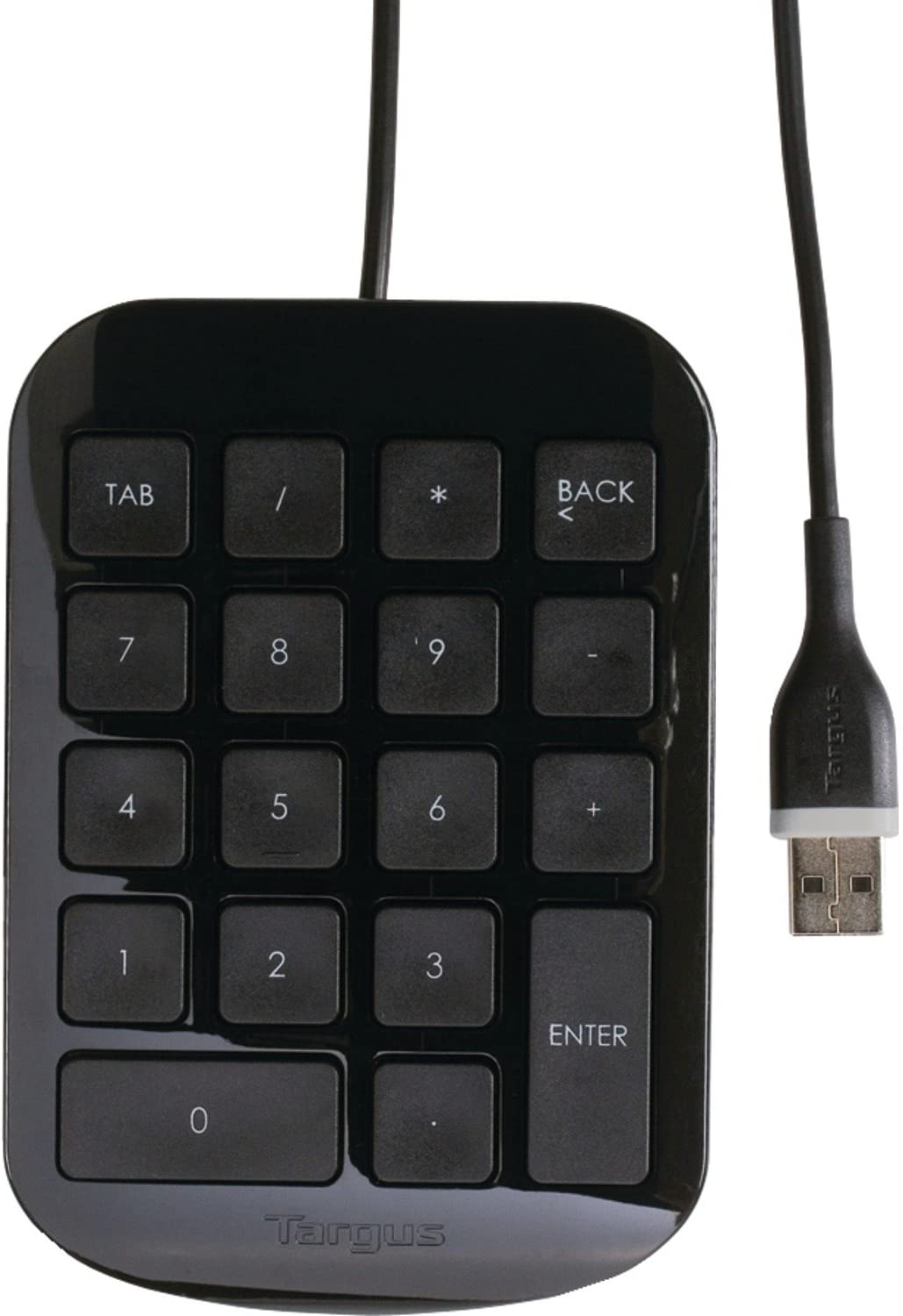 Targus Numeric Keypad with USB Port Connector, True Plug-and-Play Device, Connects with Laptop, Desktop and Other Devices, Black (AKP10US) Black/gray