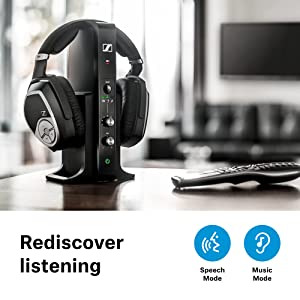 Sennheiser consumer audio Sennheiser RS 195 RF Wireless Headphone Systems for TV Listening with Selectable Hearing Boost Preset