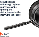 Poly - Voyager Focus 2 UC USB-A Headset with Stand (Plantronics) - Bluetooth Stereo Headset with Boom Mic - USB-A PC/Mac Compatible - Active Noise Canceling - Works with Teams (Certified), Zoom &amp; more Headset + Charge Stand, Teams Version