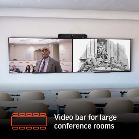 Poly - Studio X70 Video Bar for Large Conference Rooms Poly (Plantronics + Polycom) - Premium 4K Audio &amp; Video Conferencing Solution - Camera, Speakers, &amp; Microphones - Works w/Teams, Zoom (Certified) Poly Studio X70 Video Bar