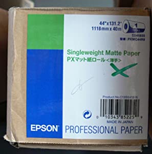 Epson Singleweight Matte 44-Inch x 131-Feet Paper Roll (S041855) 44" X 131 Ft