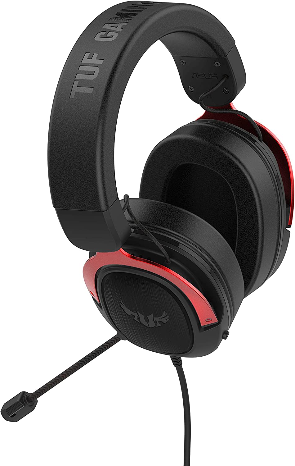 ASUS TUF Gaming H3 Wired Headset - Discord Certified Mic, 7.1 Surround Sound, 50mm Drivers, Lightweight, 3.5mm, for PC, Mac, PS4, Xbox One, Switch and Mobile Devices - Red