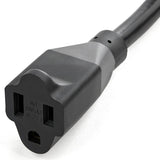 StarTech.com 6ft (2m) Power Extension Cord - 360° Rotating Flat Plug Extension Cord - NEMA 5-15P to NEMA 5-15R, 16 AWG, 125V/15A - Black Short 3-Prong Power Extender Cable (RTPAC1016)