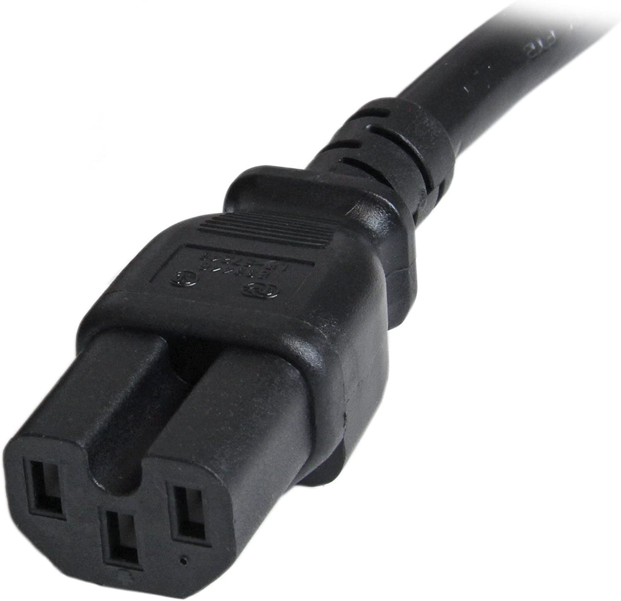 StarTech.com 3ft (1m) Heavy Duty Extension Cord, IEC 320 C14 to IEC 320 C15 Black Extension Cord, 15A 125V, 14AWG, Heavy Gauge Power Extension Cable, Heavy Duty AC Power Cord, UL Listed (PXTC14C153) 3 ft / 1m 14 AWG