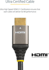 StarTech.com 12ft (4m) HDMI 2.1 Cable 8K - Certified Ultra High Speed HDMI Cable 48Gbps - 8K 60Hz/4K 120Hz HDR10+ eARC - Ultra HD 8K HDMI Cord - Monitor/TV/Display - Flexible TPE Jacket (HDMM21V4M)