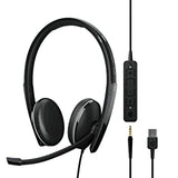 EPOS | Sennheiser Adapt 165T USB II (1000902) - Wired, Double-Sided Headset - 3.5mm Jack/USB Connectivity - Teams Certified-UC Optimized-Superior Stereo Sound-Enhanced Comfort-Call Control- Black