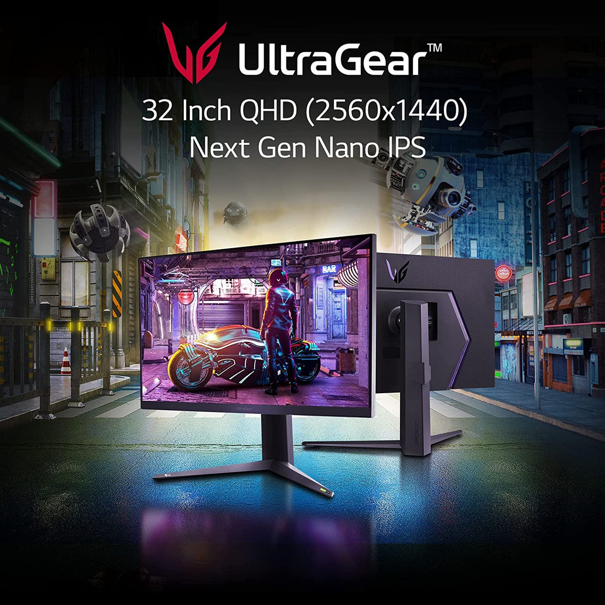LG Ultragear 32GQ850-B 32" QHD(2560x1440) Nano IPS Gaming Monitor with 1ms Response Time, 240Hz Refresh Rate, GYNC Compatible &amp; AMD FreeSync Premium Pro, HDMI 2.1, Tilt/Height/Pivot Adjustable