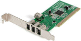 StarTech.com 4 port PCI 1394a FireWire Adapter Card - 3 External 1 Internal FireWire PCI Card (PCI1394MP) FireWire Card Adapter PCI 1394a