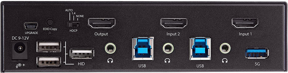 StarTech.com 2 Port HDMI KVM Switch - Single Monitor 4K 60Hz Ultra HD HDR - Desktop HDMI 2.0 KVM Switch with 2 Port USB 3.0 Hub (5Gbps) and 4x USB 2.0 HID, Audio - Hotkey Switching - TAA (SV231HU34K6)