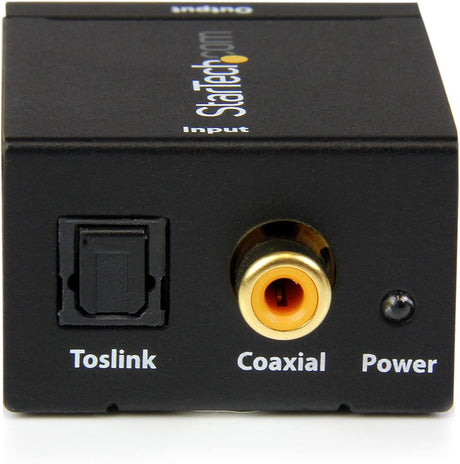 StarTech.com SPDIF Digital Coaxial or Toslink Optical to Stereo RCA Audio Converter - Digital Audio Adapter (SPDIF2AA),Black Toslink/Digital Coax to RCA Stereo Audio