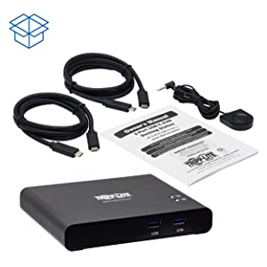 Tripp Lite 2 Port USB-C KVM Dock, Dual Port USB C KVM Docking Station, 4K HDMI, USB 3.2 Gen 1, USB A Hub, Remote Selector, 85W PD Charging, Black (B003-HC2-DOCK1)