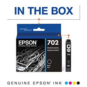 EPSON T702 DURABrite Ultra -Ink Standard Capacity Black -Cartridge (T702120-S) for select Epson WorkForce Pro Printers