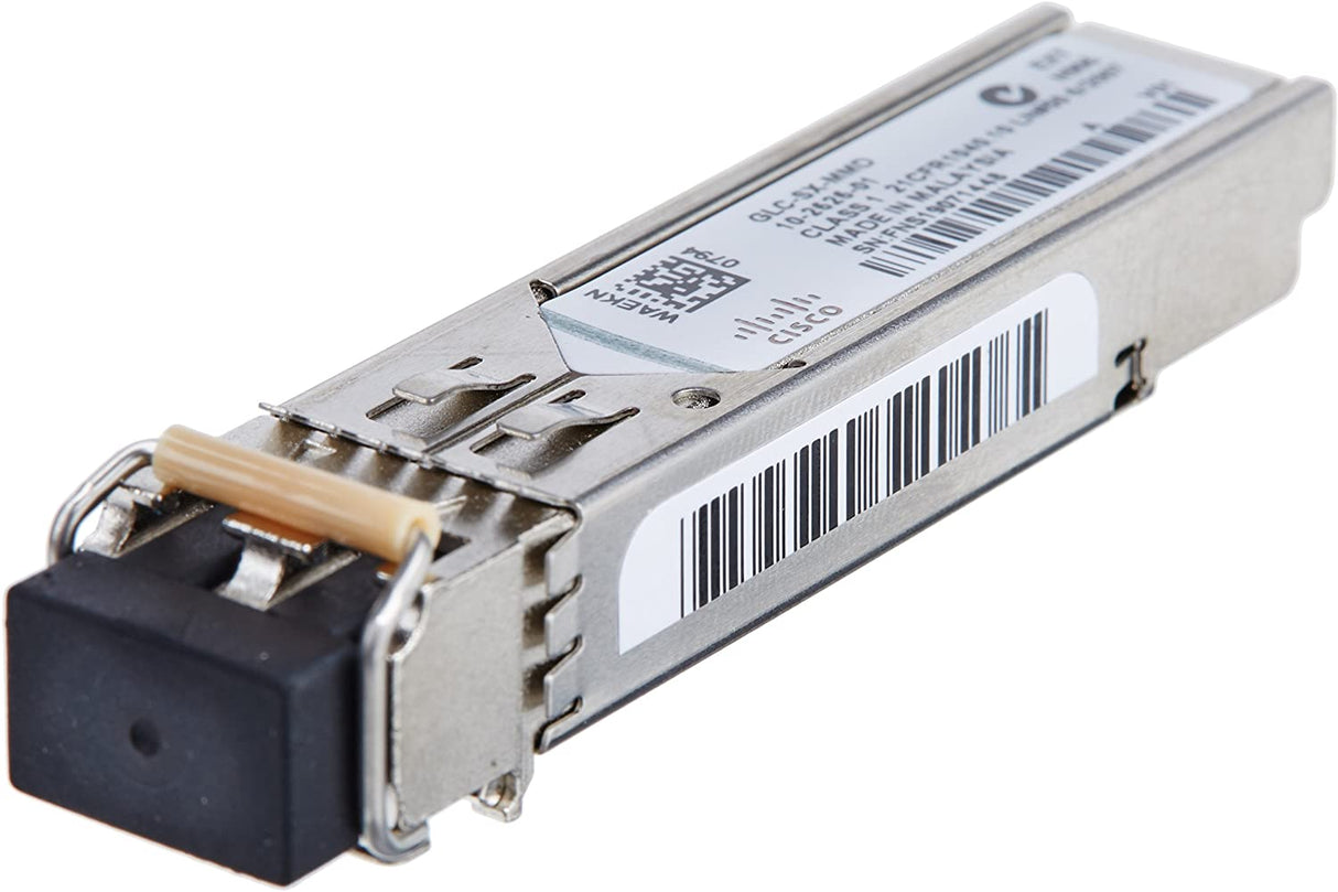 Cisco 1000BASE-SX SFP Module for Gigabit Ethernet Deployments, Hot Swappable, 5-Year Standard Warranty (GLC-SX-MMD=)