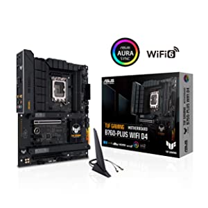 ASUS TUF Gaming B760-PLUS WiFi D4 Intel(13th and 12th Gen) LGA 1700 ATX Motherboard,PCIe 5.0,3xPCIe 4.0 M.2 Slots,DDR4,2.5Gb LAN,USB 3.2 Gen 2x2 Type-C,Front USB 3.2 Gen 2 Type-C®, Thunderbolt(USB4®)