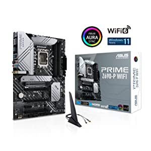 ASUS Prime Z690-P WiFi LGA1700(Intel 12th Gen) ATX Motherboard (PCIe 5.0,DDR5,14+1 Power Stages,3X M.2,WiFi 6,BT v5.2,2.5Gb LAN,Front Panel USB 3.2 Gen 1 Type-C,Thunderbolt 4 Support, Arua Sync)