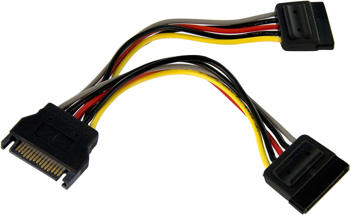 StarTech.com 6in SATA Power Y Splitter Cable Adapter - M/F - Power splitter - SATA power (M) to SATA power (F) - 6 in - PYO2SATA 1 SATA to 2x SATA