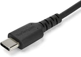 Startech 1m (3’) USB A to USB C Cable USB 2.0 Data Transfer &amp; Charge Cable - Male to Male - Aramid Fiber - Black (RUSB2AC1MB)