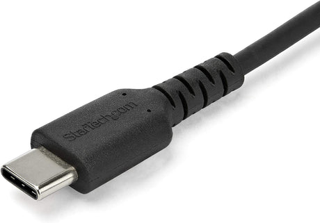 Startech 1m (3’) USB A to USB C Cable USB 2.0 Data Transfer &amp; Charge Cable - Male to Male - Aramid Fiber - Black (RUSB2AC1MB)