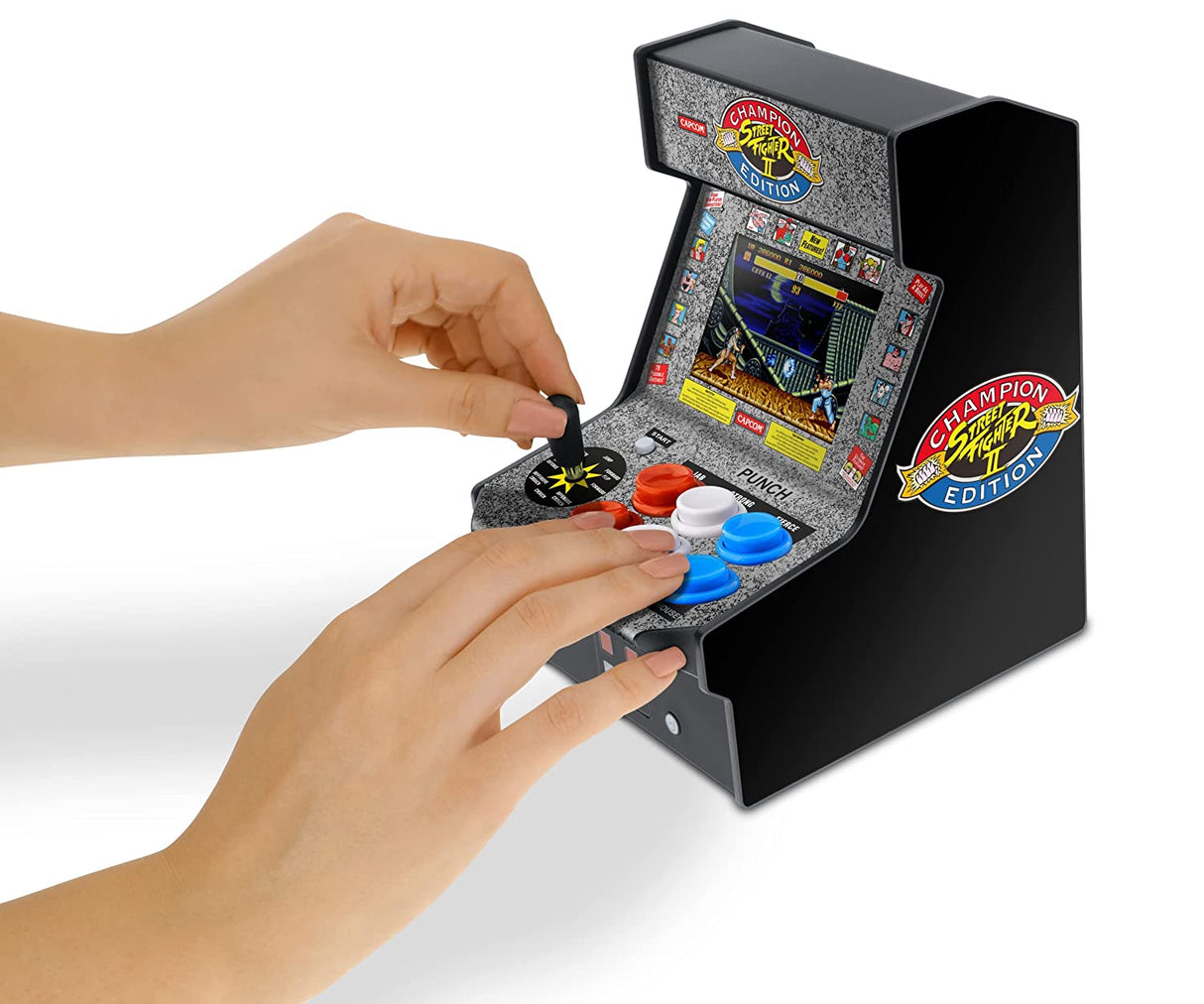 My Arcade Street Fighter 2 Champion Edition Micro Player-Fully Playable, Includes CO/VS Link for Multiplayer Action, 7.5 Inch Collectible, Full Color Display, Battery or Micro USB Powered