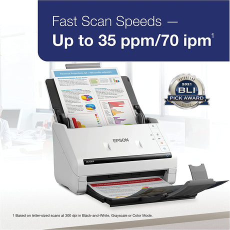 Epson DS-530 II Color Duplex Document Scanner for PC and Mac with Sheet-fed, Auto Document Feeder (ADF)