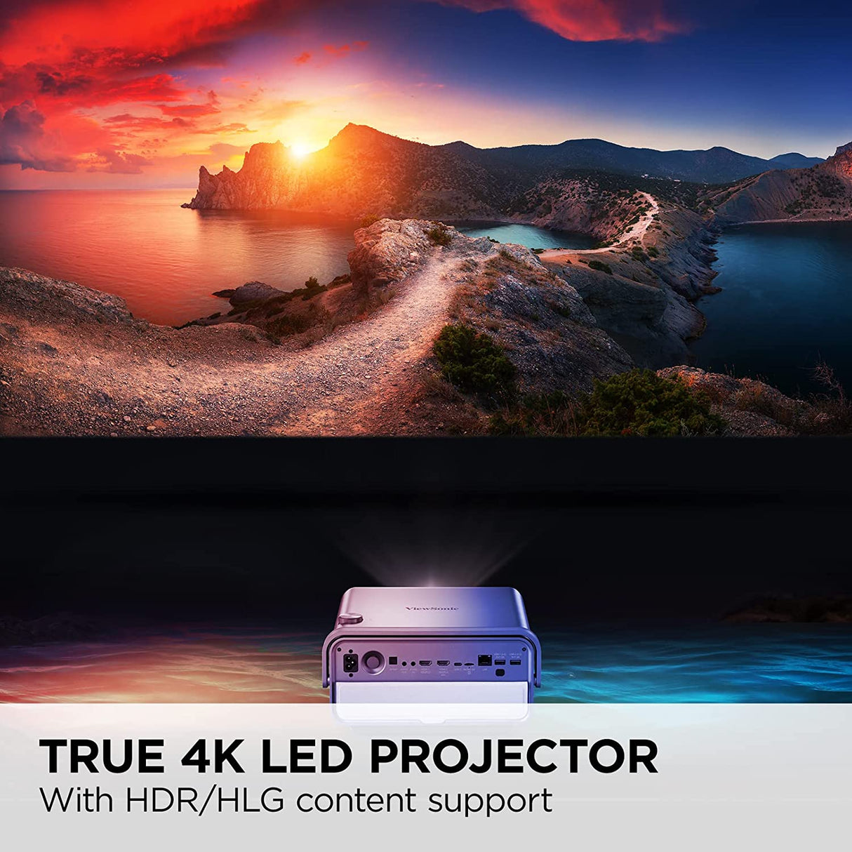 ViewSonic X11-4K True 4K UHD Short Throw LED Projector with H/V Keystone, Corner Adjustments, WiFi, USB C Connectivity, Cinematic Supercolor for Smart Home Theater 4K UHD, 2400 LED Lumens