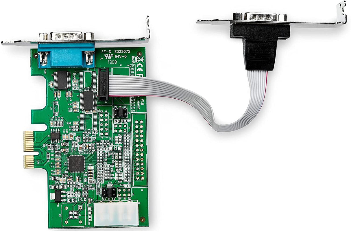 StarTech.com 2-port PCI Express RS232 Serial Adapter Card - PCIe RS232 Serial Host Controller Card - PCIe to Serial DB9 - 16950 UART - Low Profile Expansion Card - Windows, macOS, Linux (PEX2S953LP)