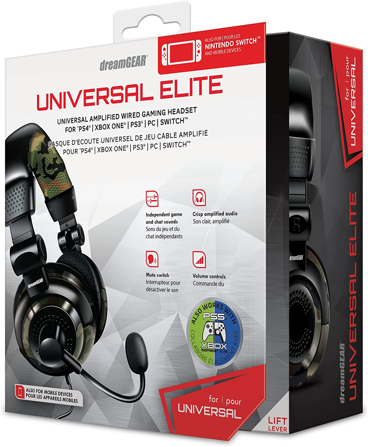 dreamGEAR Universal Elite Amplified, Wired Stereo Gaming Headset for PS4, Xbox One, PS3, Xbox 360, Wii, WiiU, and Even PC,DGUN-2574