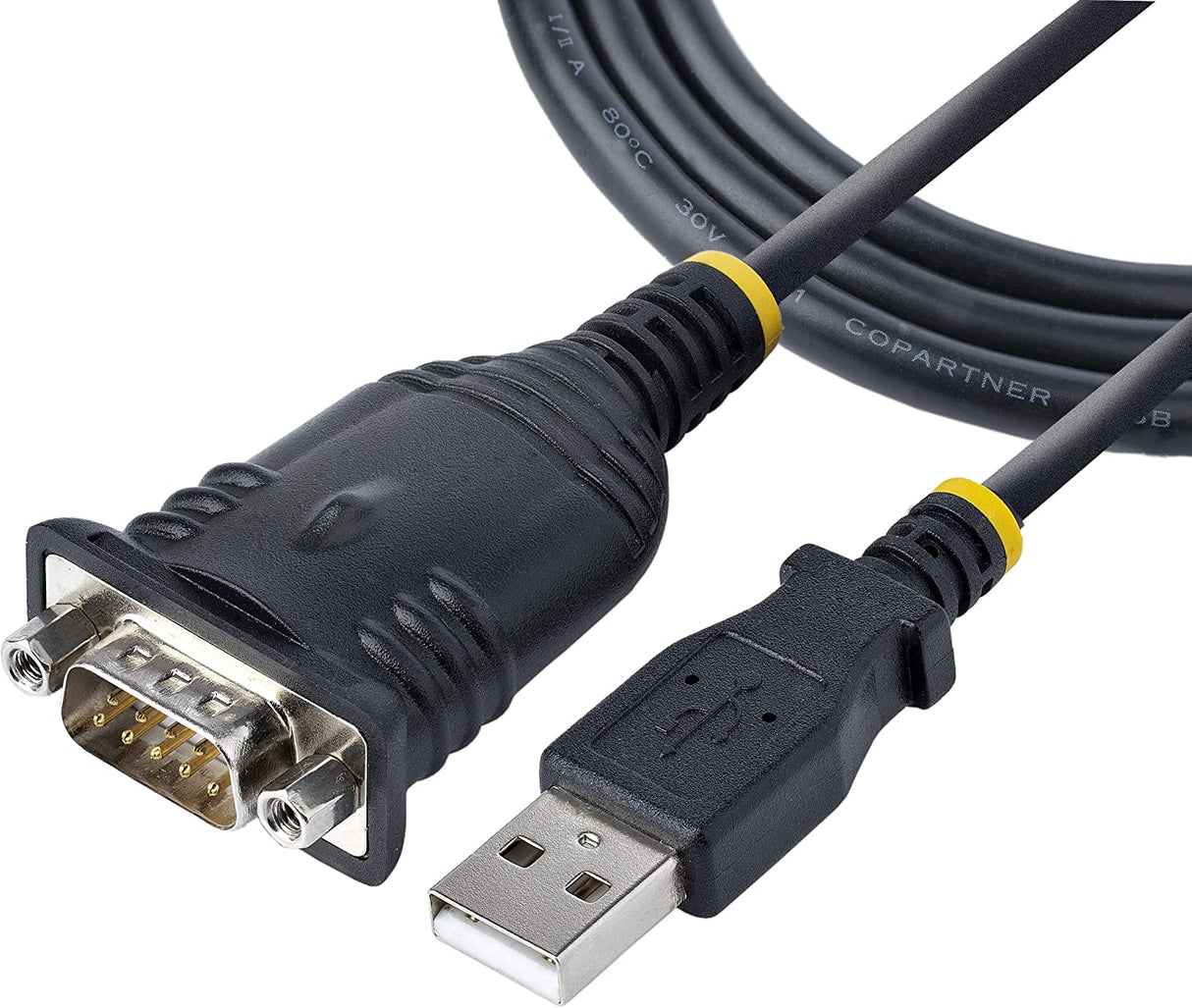 StarTech.com 3ft (1m) USB to Serial Cable, DB9 Male RS232 to USB Converter, Prolific IC, USB to Serial Adapter for PLC/Printer/Scanner/Switch, USB to COM Port Adapter, Windows/Mac (1P3FP-USB-SERIAL)