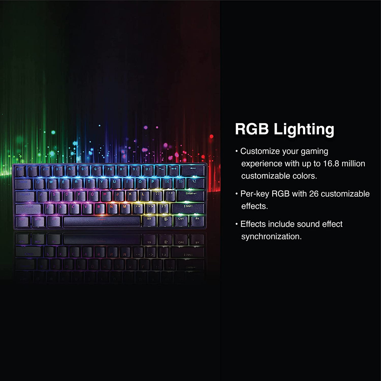 Mad Catz S.T.R.I.K.E. 6 RGB Mechanical Wired Gaming Keyboard Compact 60% Form Factor