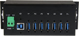 StarTech.com 7-Port USB 3.0 Hub - Metal Industrial USB-A Hub with ESD Protection &amp; 350W Surge Protection - Din Rail, Wall or Desk Mountable - TAA Compliant USB Expander Hub (ST7300USBME) 7 Port USB 3.0