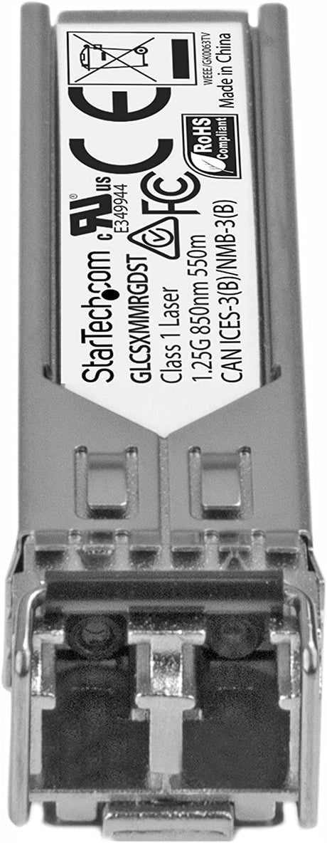 StarTech.com Cisco GLC-SX-MM-RGD Compatible SFP Module - 1000BASE-SX - 1GbE Multimode Fiber MMF Optic Transceiver - LC 550m - 850nm - DDM Cisco ASR920, IE2000, IE4000 (GLCSXMMRGDST) GLC-SX-MM-RGD Single