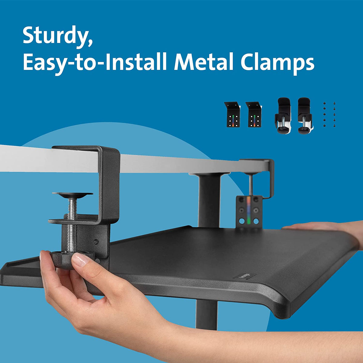 Key Keyboard Clamp Kensington SmartFit Clamp-On Keyboard Drawer Clamp-On KB Drawer ...