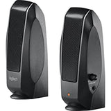 Logitech S-120 2-Piece Stereo Speaker System with Auxiliary Headphone Jack (Black)