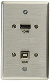 C2g/ cables to go C2G 39874 HDMI and USB Pass Through Single Gang Wall Plate, Brushed Aluminum HDMI USB Single Gang Wall Plate Brushed Aluminum