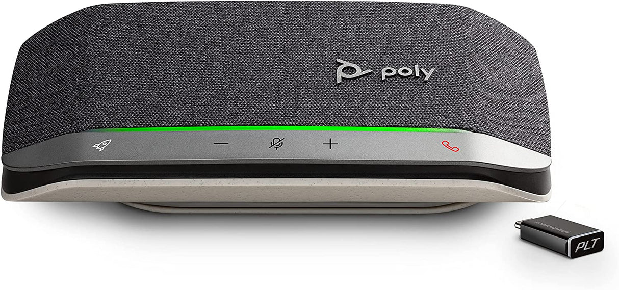 Poly Sync 20+ Bluetooth Speakerphone w/USB-C UC Bluetooth Adapter (Plantronics) - Personal Portable Speakerphone - Noise &amp; Echo Reduction - Connect Wirelessly to PC/Mac/Cell Phone -Works w/Teams, Zoom