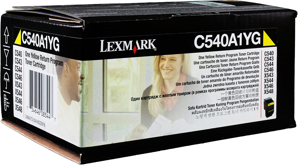 Lexmark C540A1YG C540 C543 C544 C546 X543 X544 X548 Toner Cartridge (Yellow) in Retail Packaging