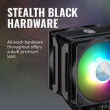Cooler master CoolerMaster MasterAir MA612 Stealth ARGB CPU Air Cooler, 6 Heat Pipes, Nickel Plated Base, Aluminum Black Fins,Push-Pull Dual SickleFlow Fans for AMD Ryzen/Intel 1200/1151 MA612 Stealth ARGB 6 Heat Pipes