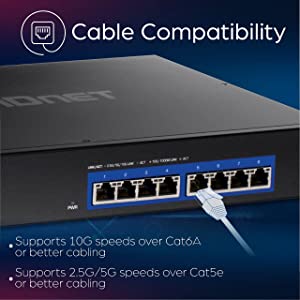 TRENDnet 8-Port 10G Switch, 8 x 10G RJ-45 Ports, 160Gbps Switching Capacity Rack mountable, 10 Gigabit Network Connections, Lifetime Protection, Black, TEG-S708 8 Port Switch
